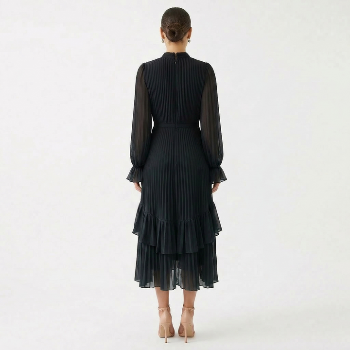 Melanie - Pleated Dress with Flowing Wide Sleeves