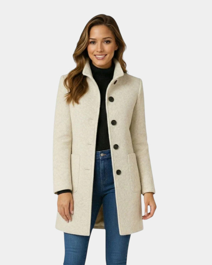 Chic Tailored Coat with Stand-Up Collar