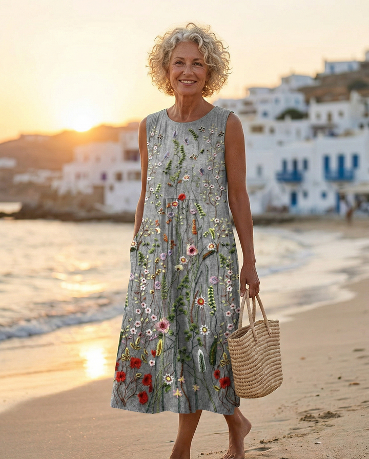 Thalia Midi Dress in Wildflower Print