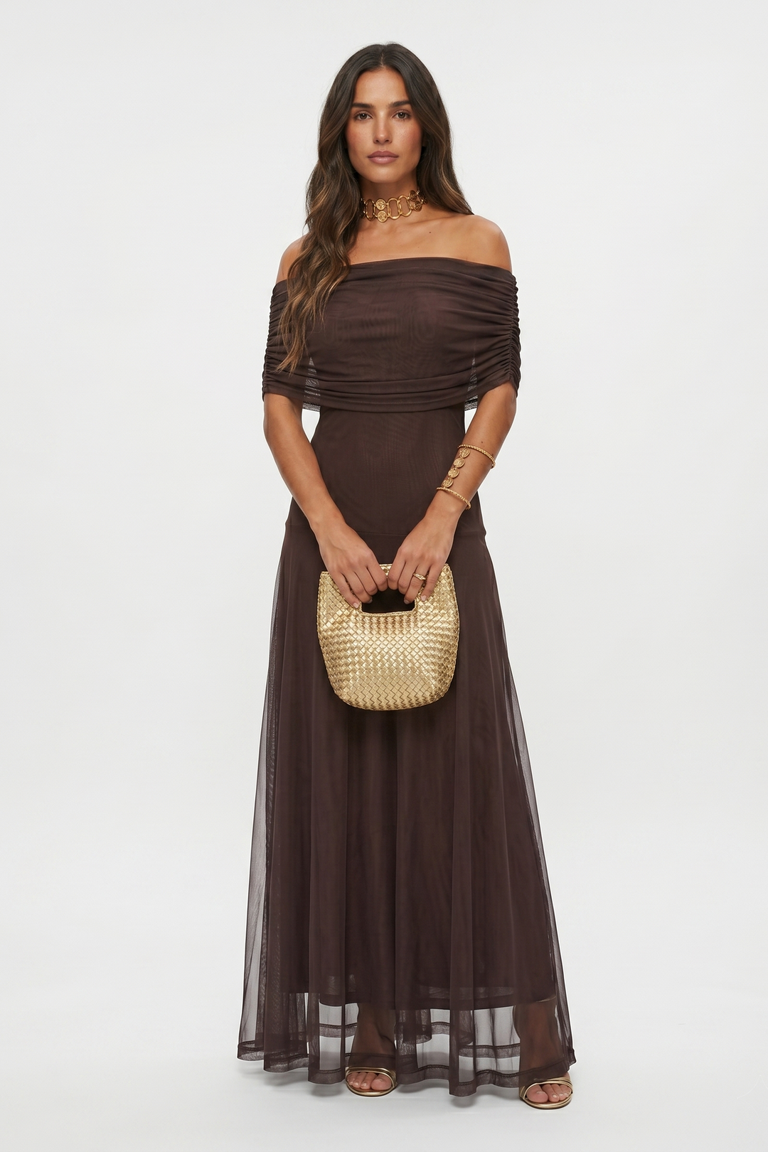 Sofia | Off-Shoulder Maxi Dress with Elegant Draping