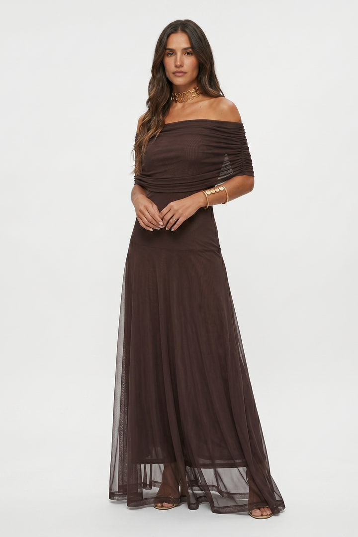Sofia | Off-Shoulder Maxi Dress with Elegant Draping