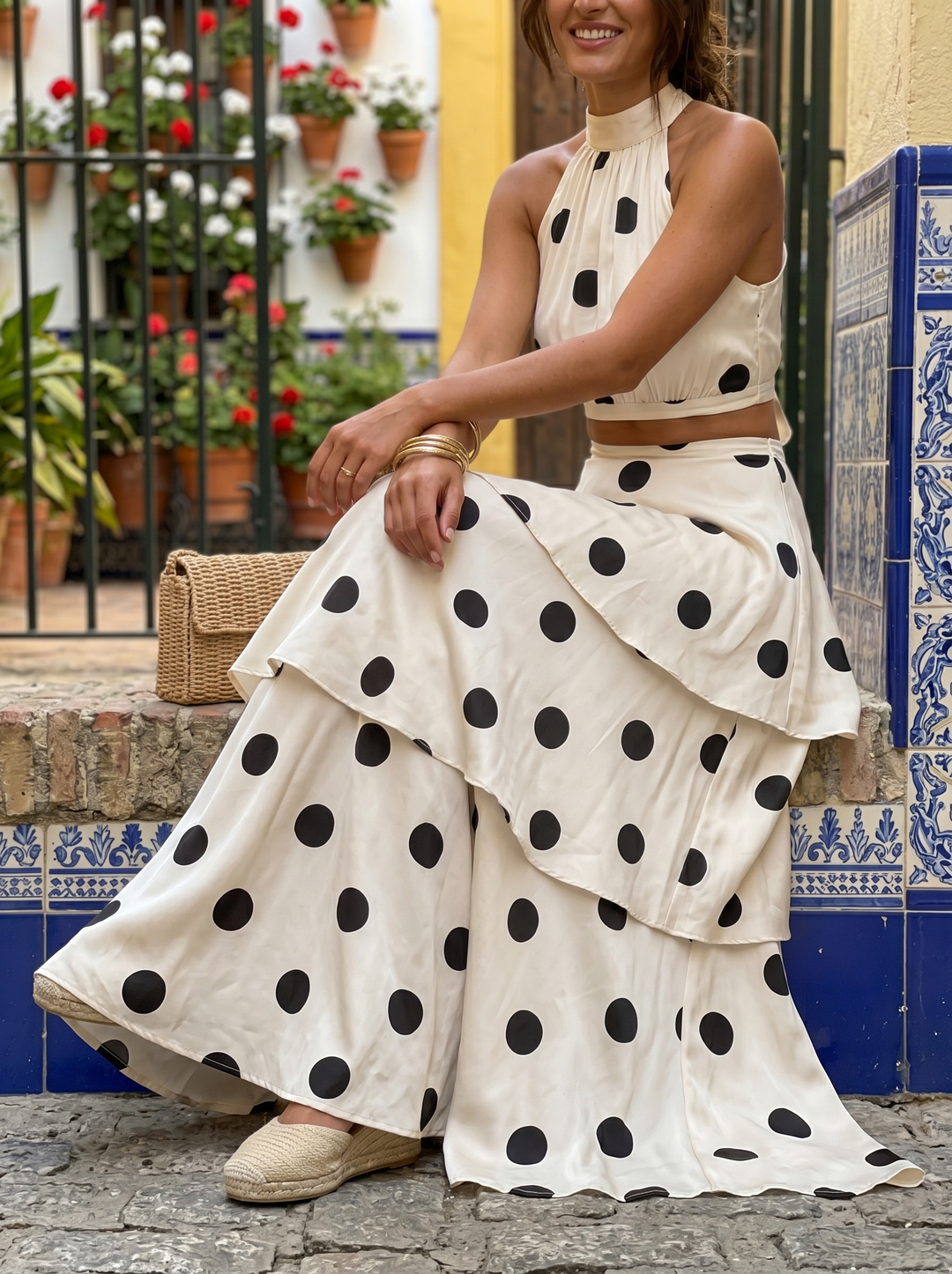 Bourgau - Top and Skirt Set with Print