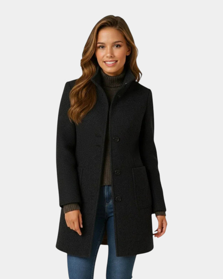 Chic Tailored Coat with Stand-Up Collar