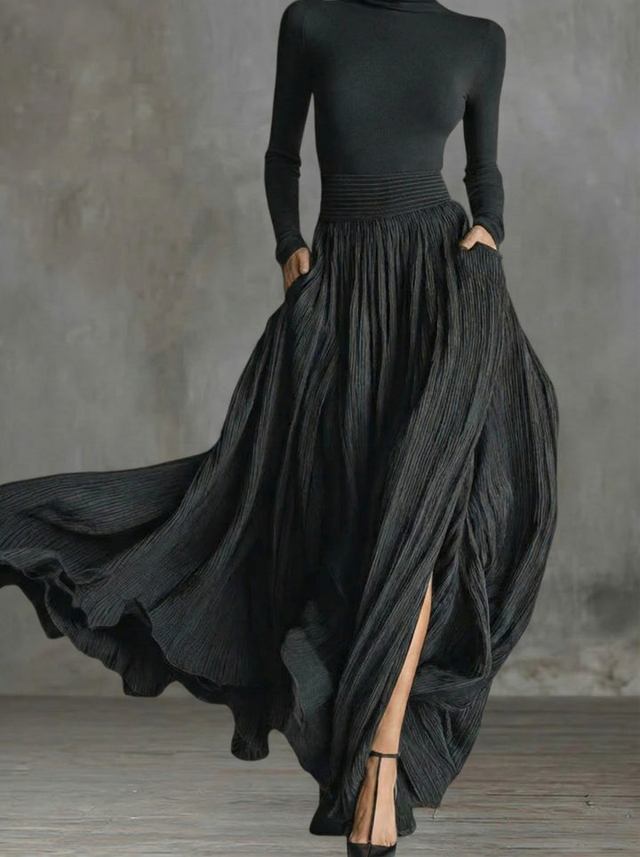 Aurora | High-Waisted Maxi Dress with Side Slit