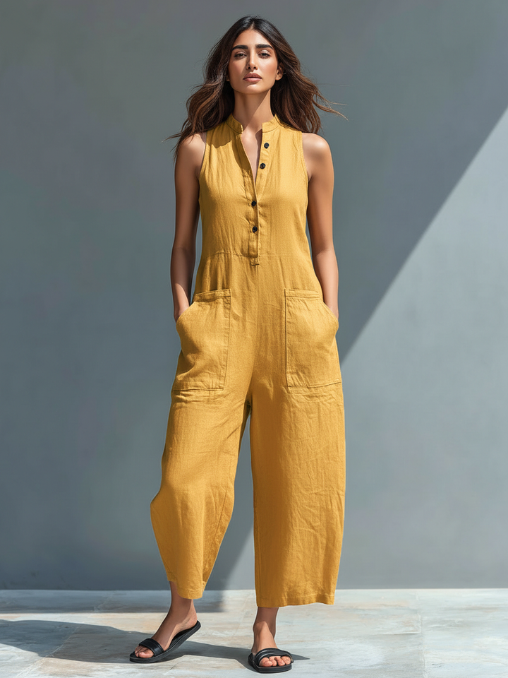 Brisa | Comfortable Sleeveless Jumpsuit with Front Buttons