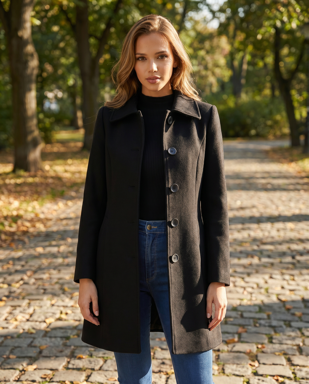 Stylish Women's Winter Trench Coat Featuring a Statement Button