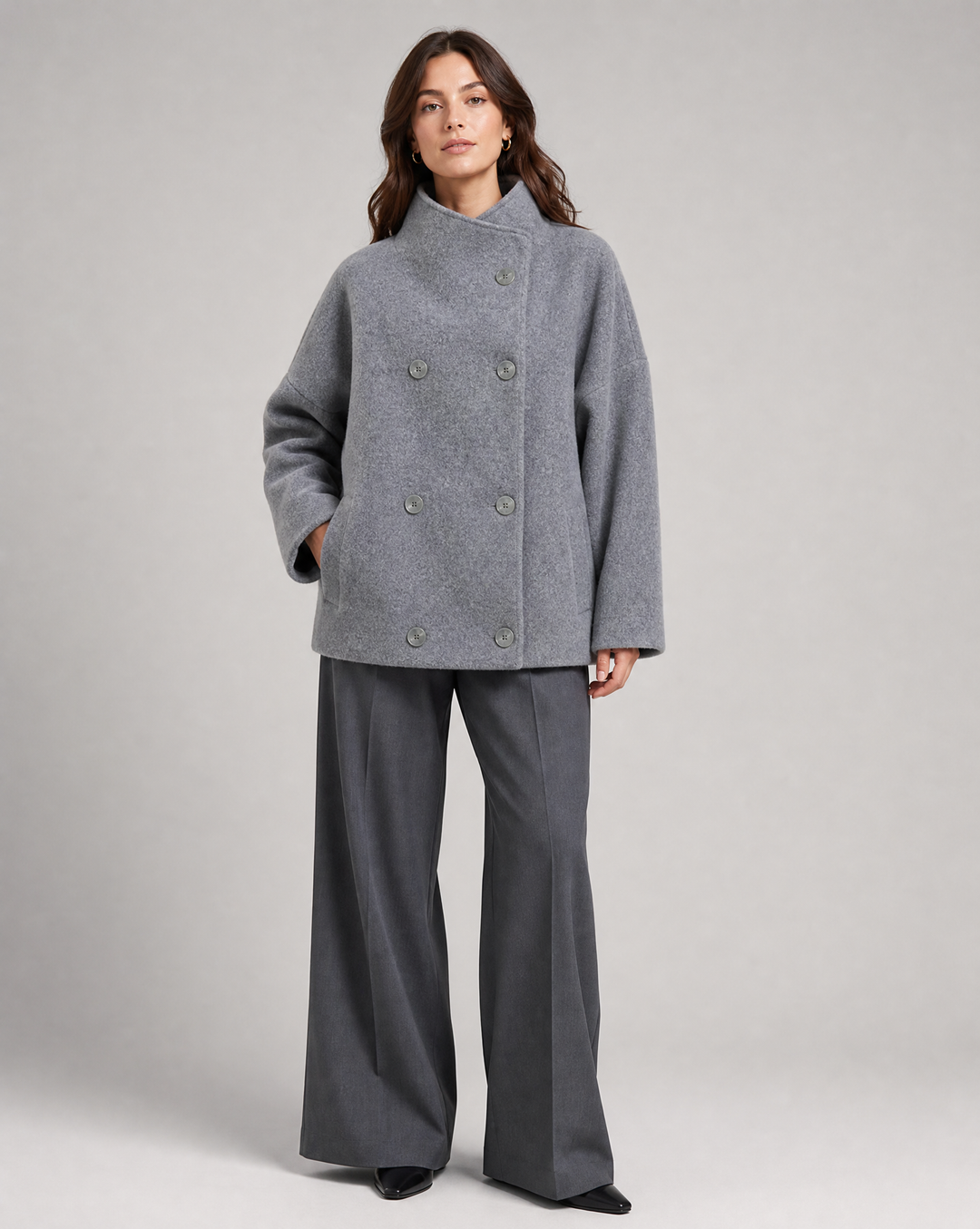 High-Collared Women's Coat
