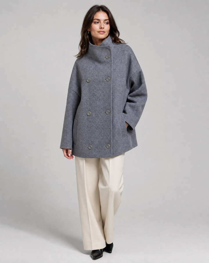 High-Collared Women's Coat