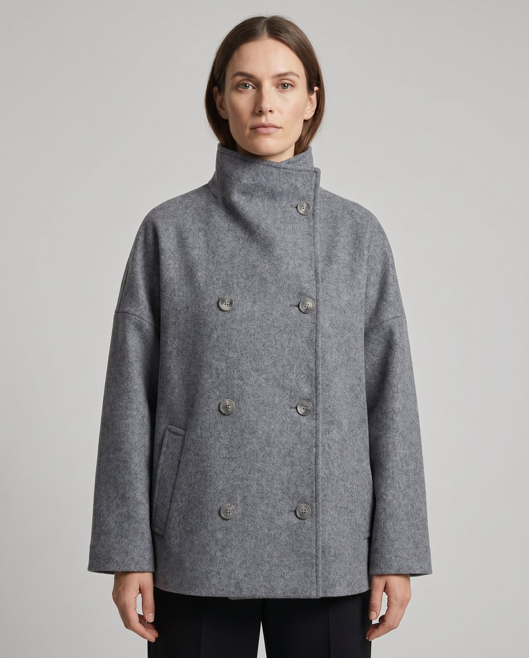 High-Collared Women's Coat