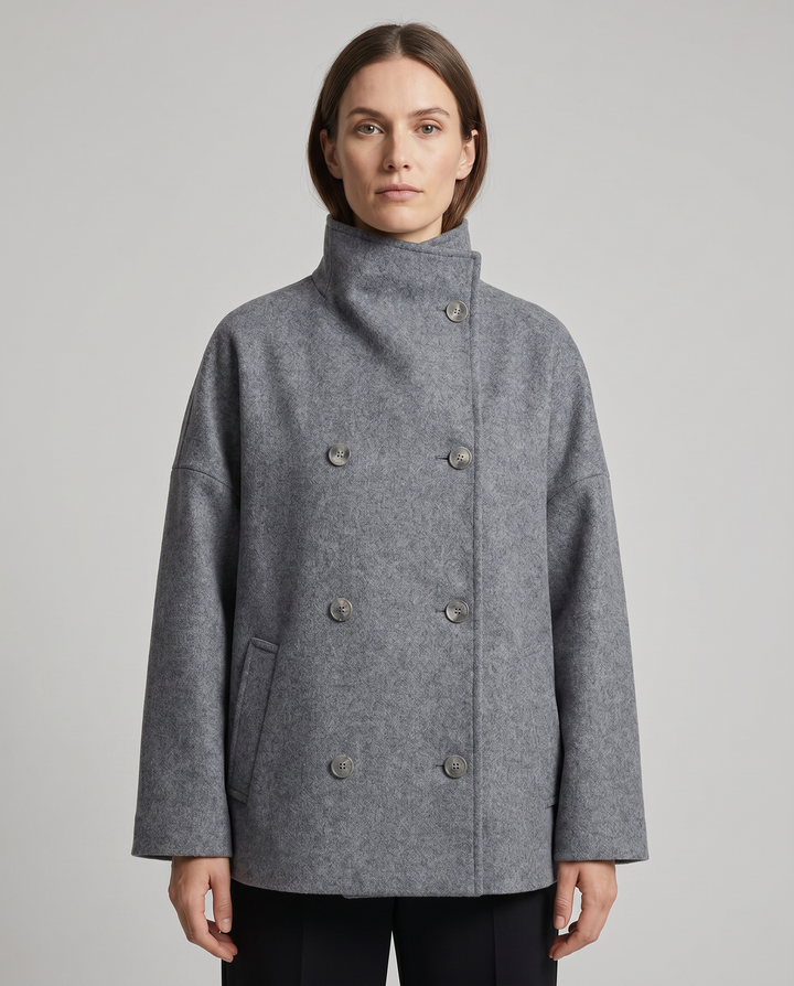 High-Collared Women's Coat