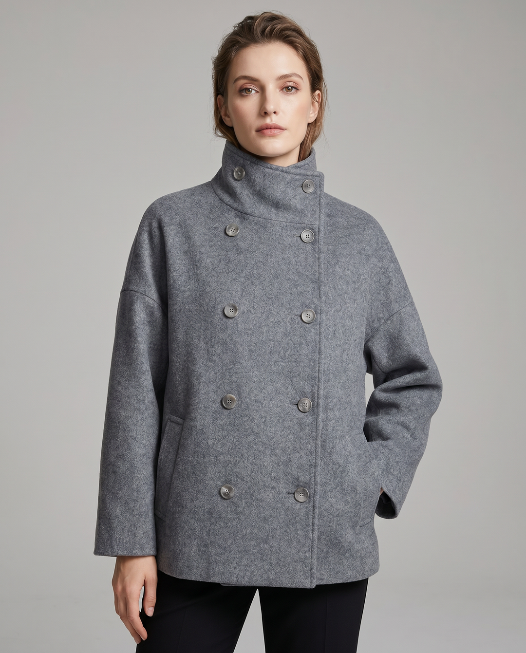 High-Collared Women's Coat