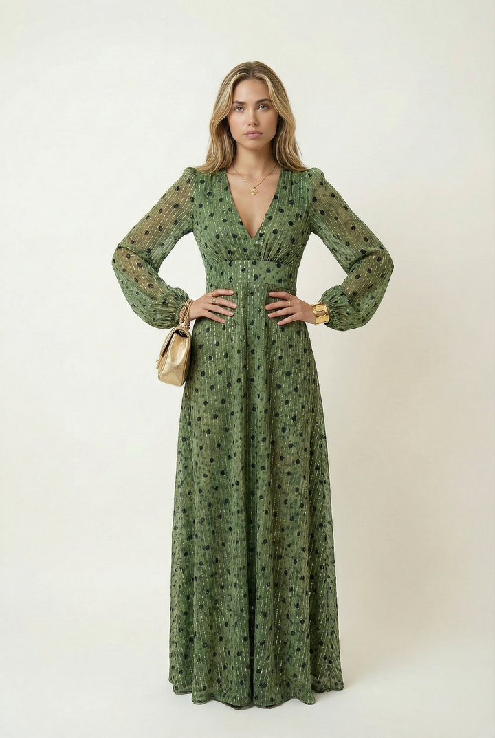 Women's Long Beach Dress with Long Sleeves
