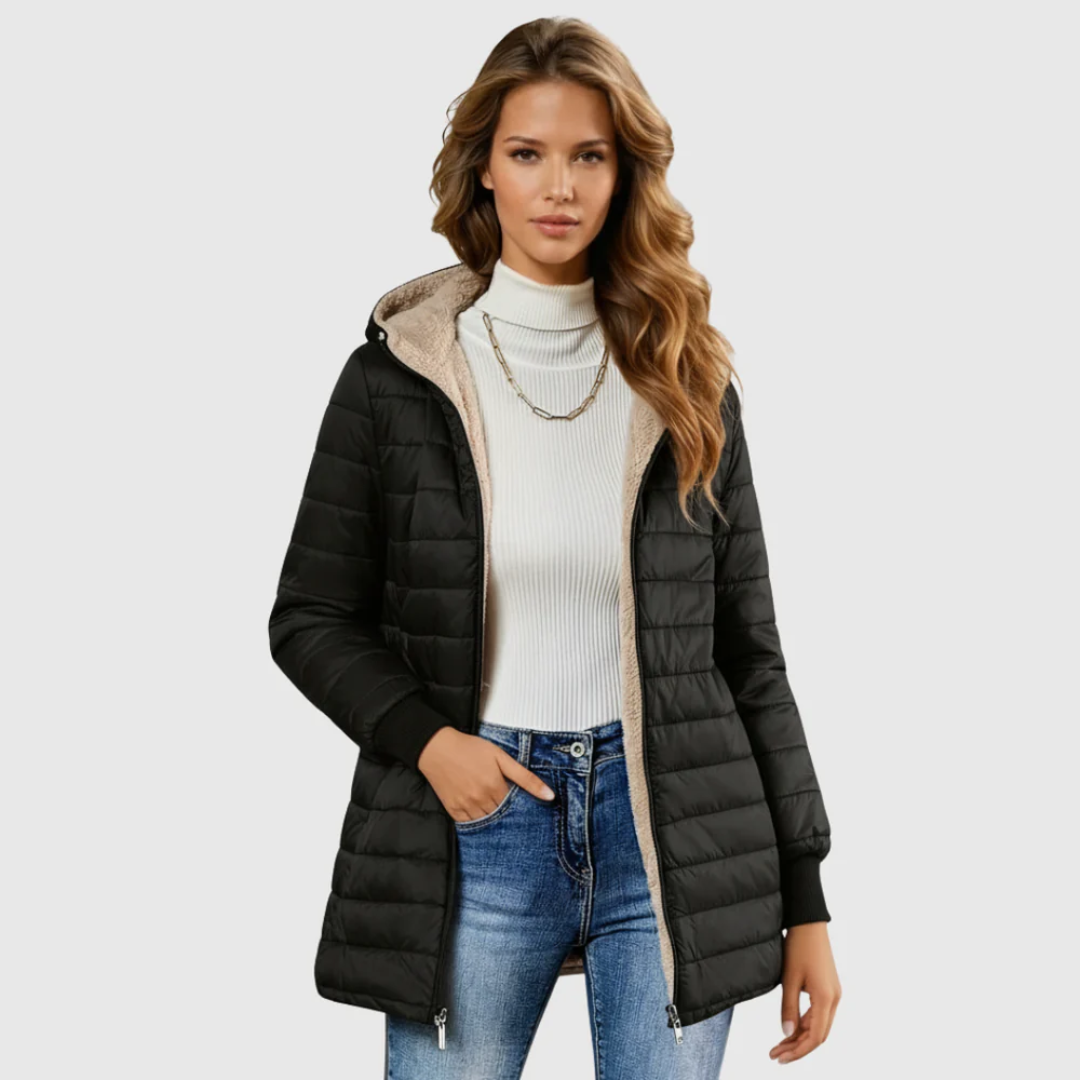 Cozy Hooded Long Coat with Functional Pockets