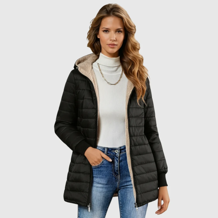 Cozy Hooded Long Coat with Functional Pockets