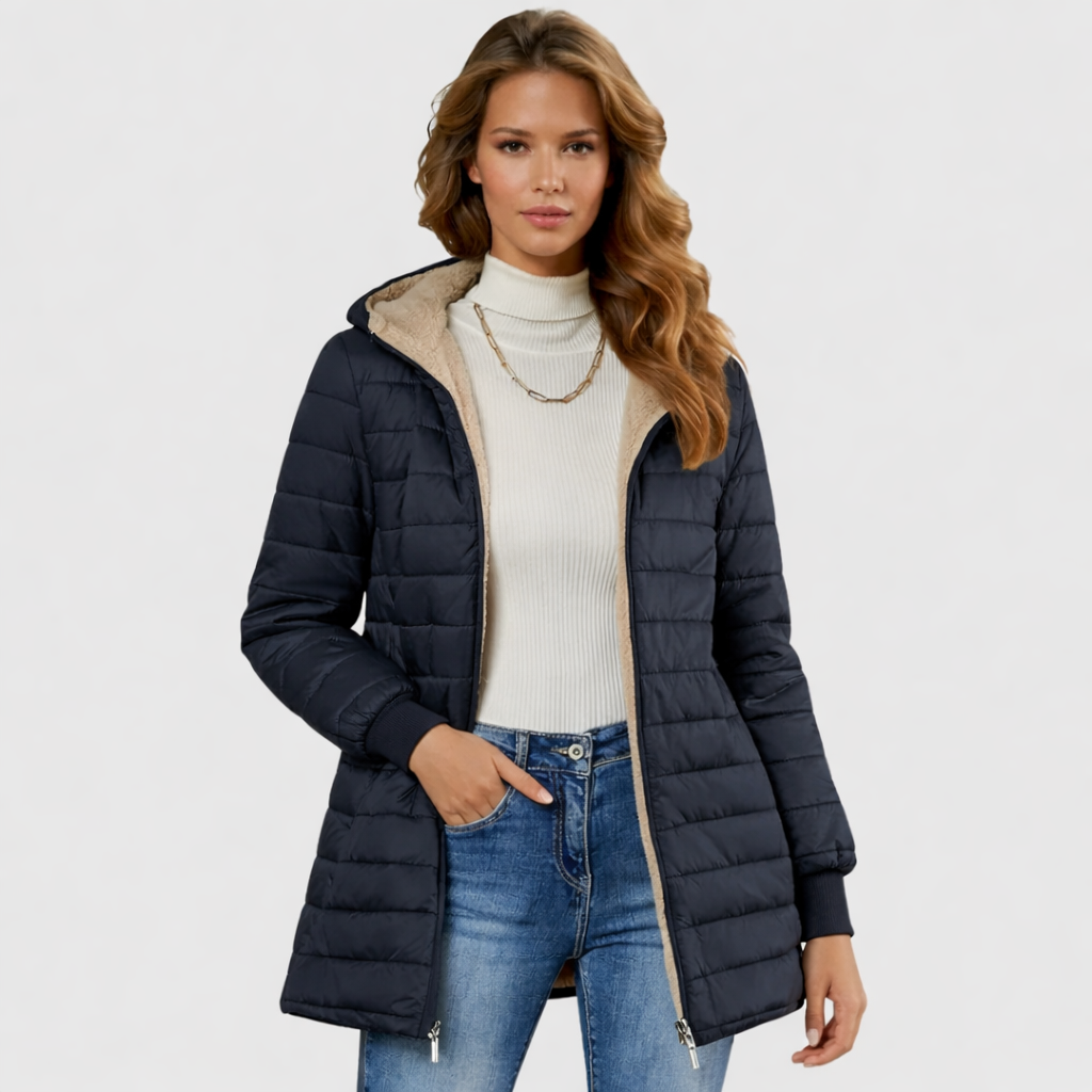 Cozy Hooded Long Coat with Functional Pockets