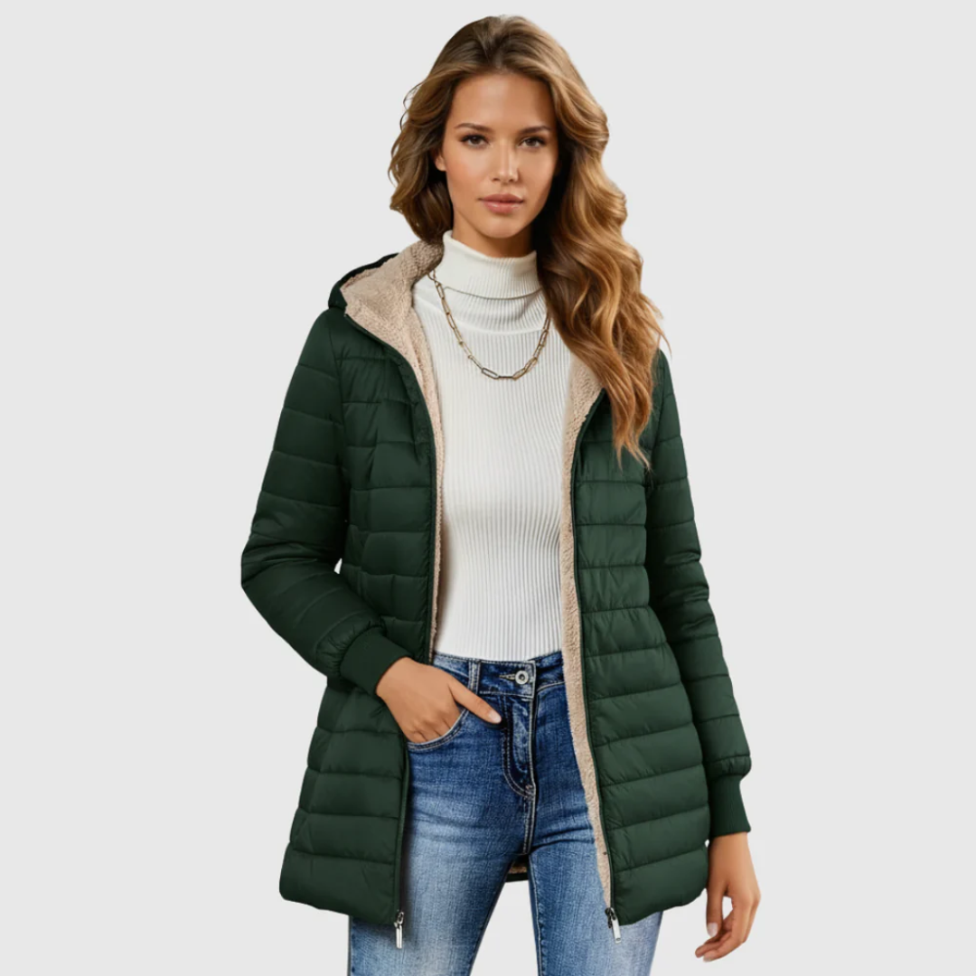 Cozy Hooded Long Coat with Functional Pockets