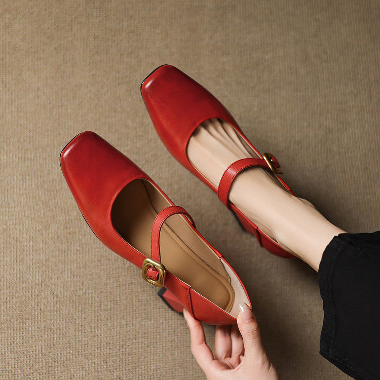 Genuine Leather Kelly Heels