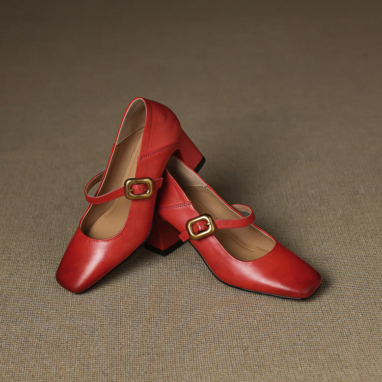 Genuine Leather Kelly Heels