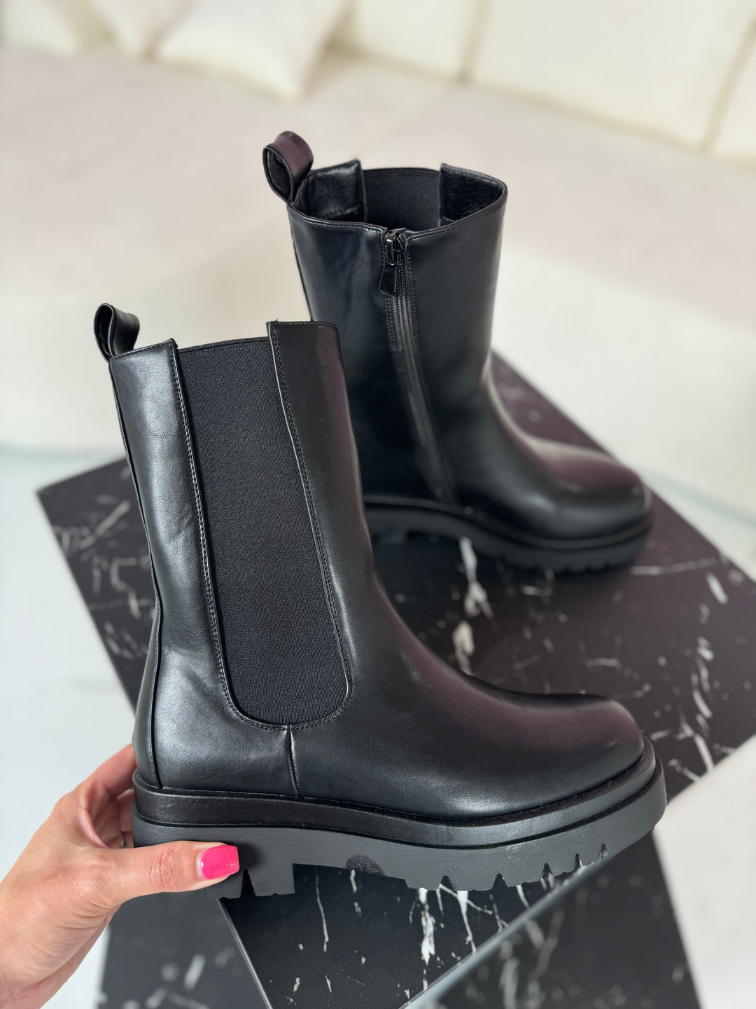 Fabric-Side Panel Chelsea Boots