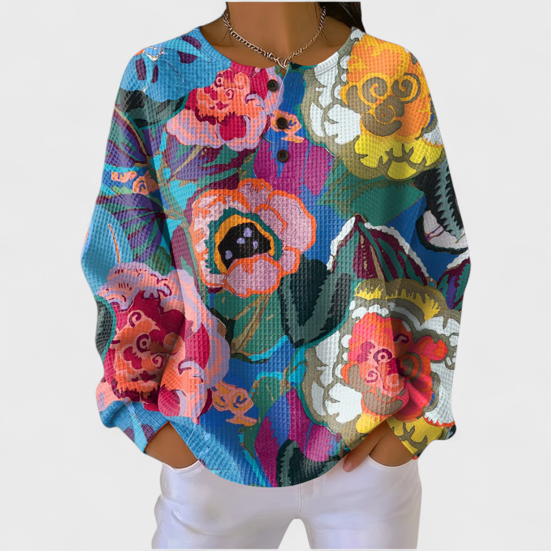 Vibrant Floral Print Sweatshirt
