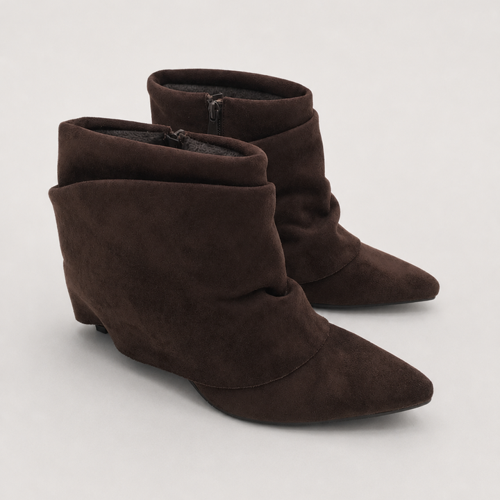 Elegant Pointed-Toe Leather Ankle Boots