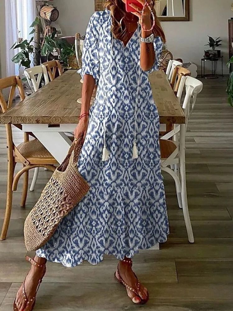 Kleoniki - Floral Elegant Velvet Maxi Dress