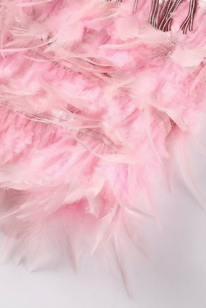 Ursula | Feather-Trimmed Sparkling Mini Dress