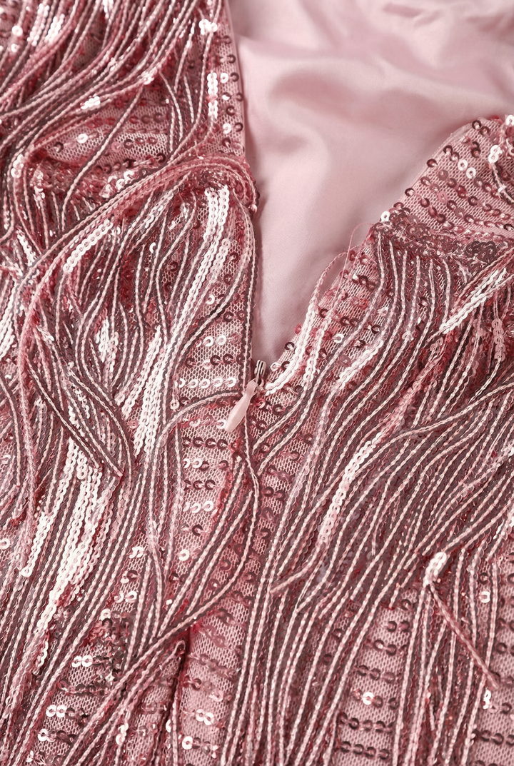 Ursula | Feather-Trimmed Sparkling Mini Dress