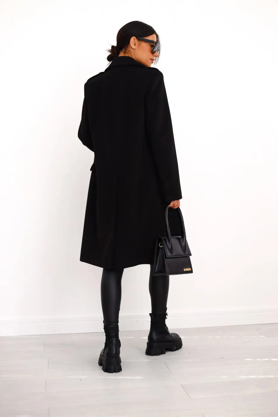 Double-Breasted Long Wool Coat for Women
