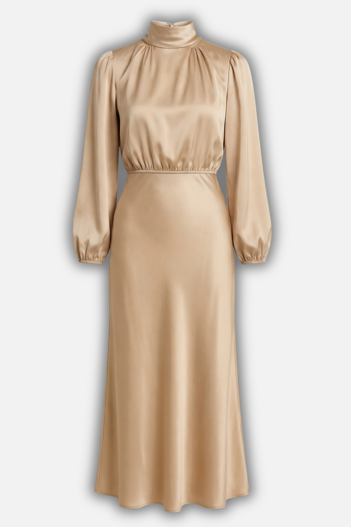 Kornélia | Long Sleeve High-Waist Midi Dress