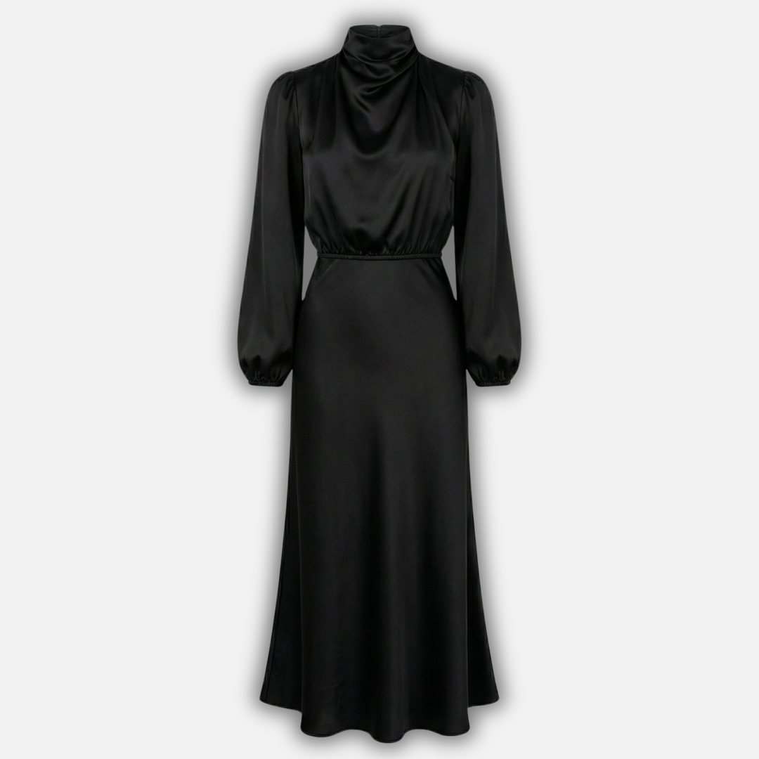 Kornélia | Long Sleeve High-Waist Midi Dress