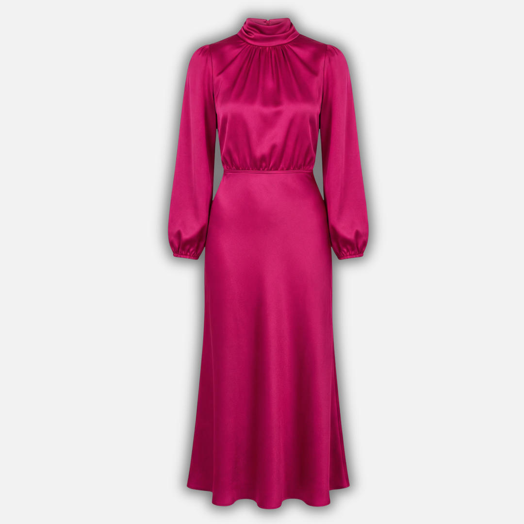 Kornélia | Long Sleeve High-Waist Midi Dress