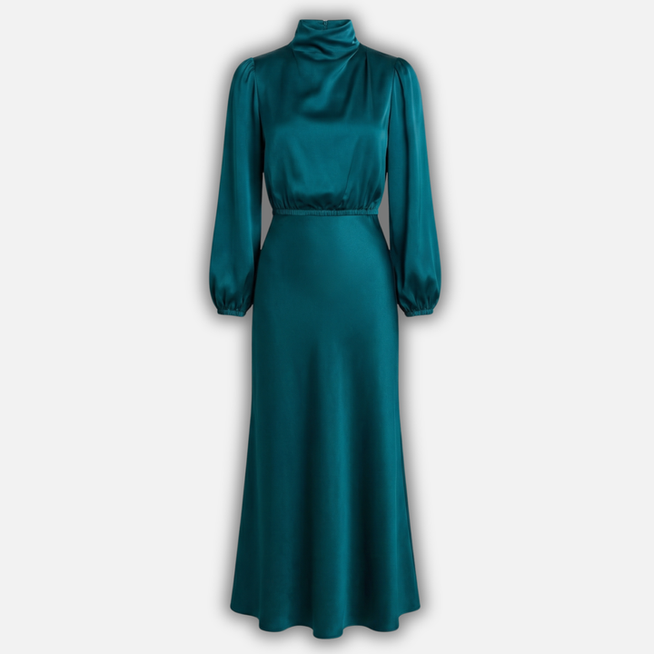 Kornélia | Long Sleeve High-Waist Midi Dress