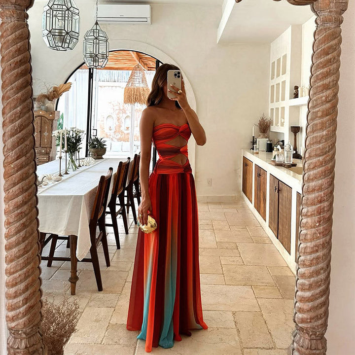 Maxi Sleeveless Dress with Front Knot