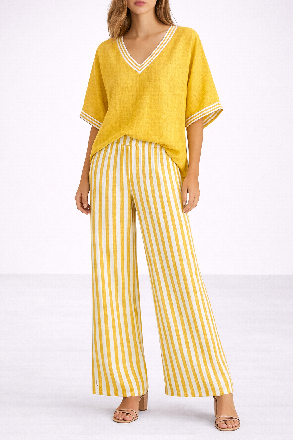 Lujza | Striped Linen-Style Set