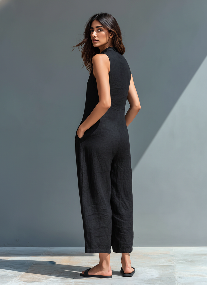Brisa | Comfortable Sleeveless Jumpsuit with Front Buttons