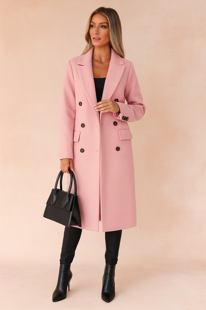 Double-Breasted Long Blazer for Women