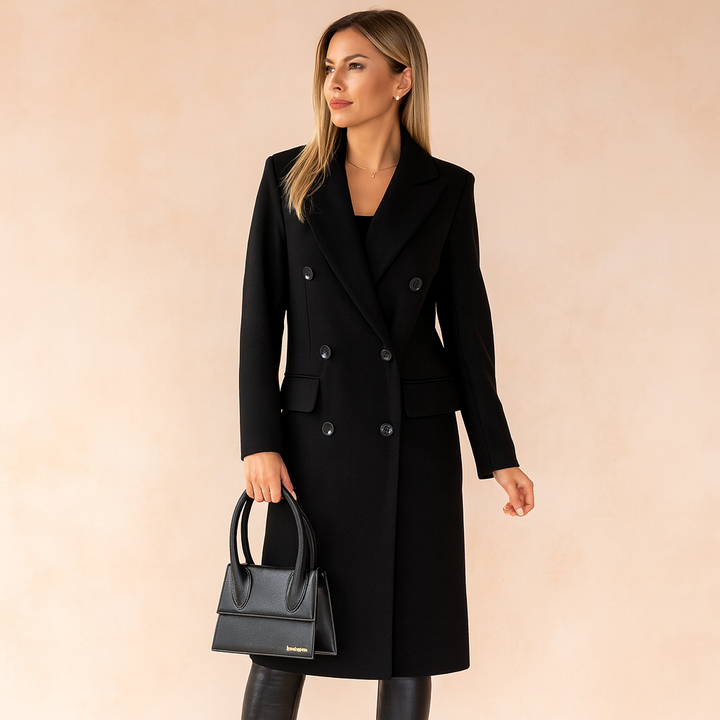 Double-Breasted Long Blazer for Women
