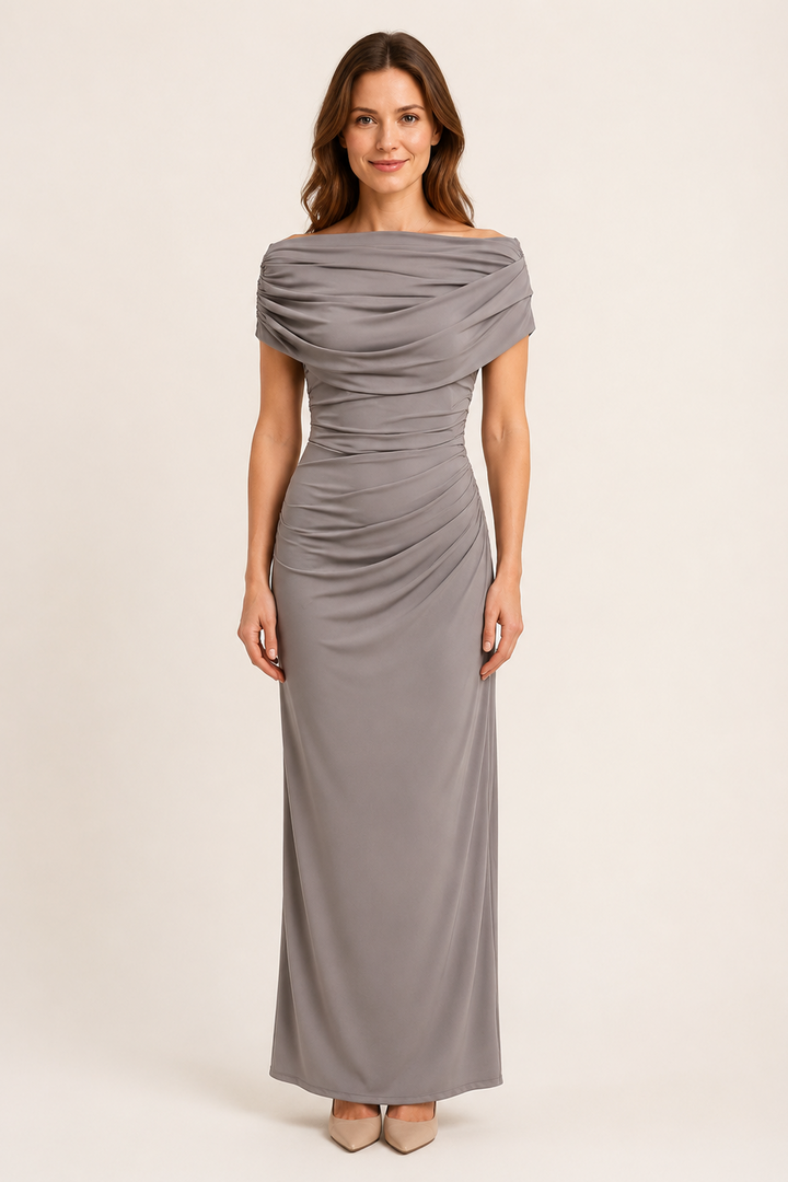 Melisa | Maxi Dress Featuring a Draped Neckline and Gathered Waist