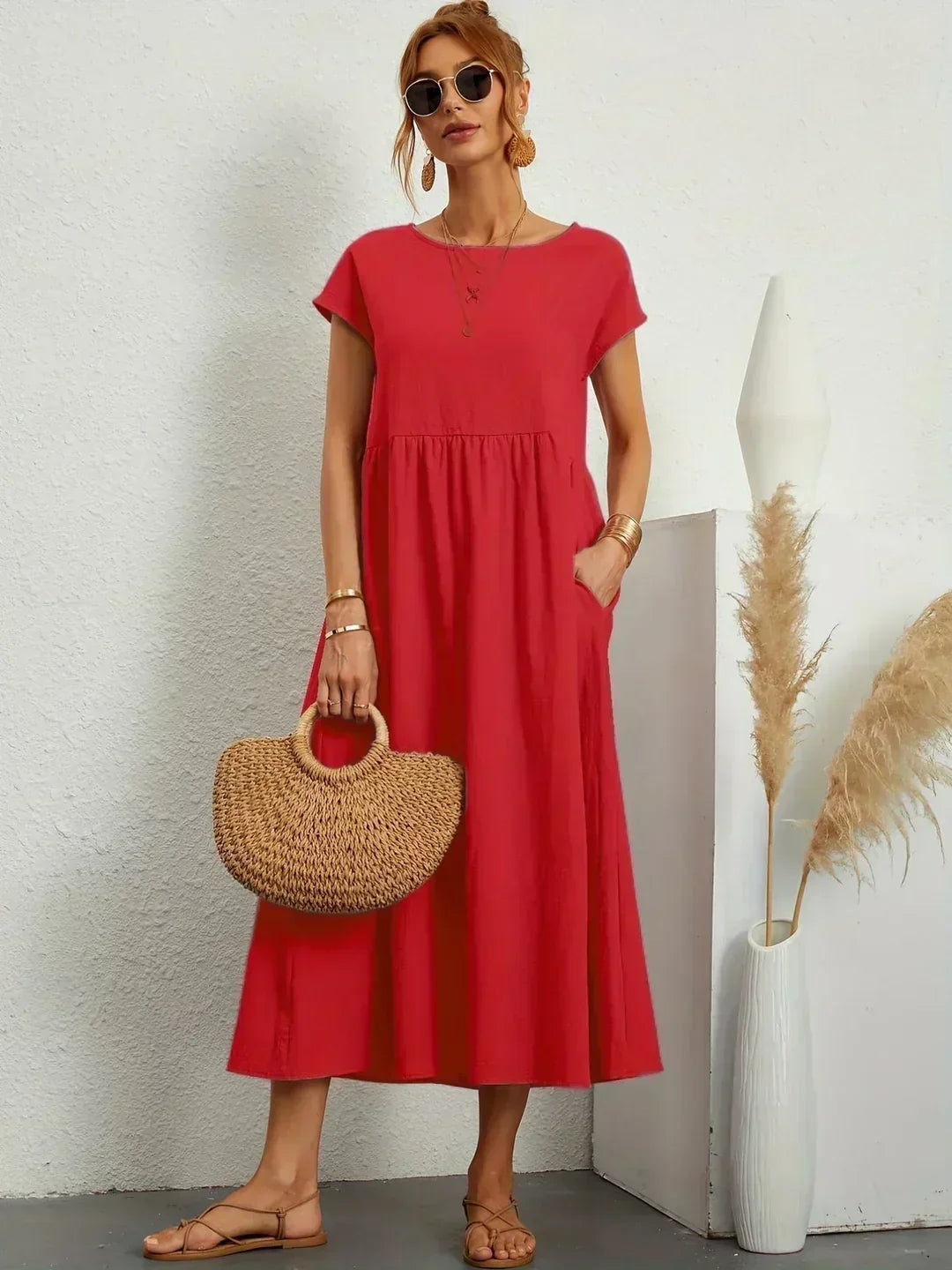 Maya | Breezy White Midi Dress