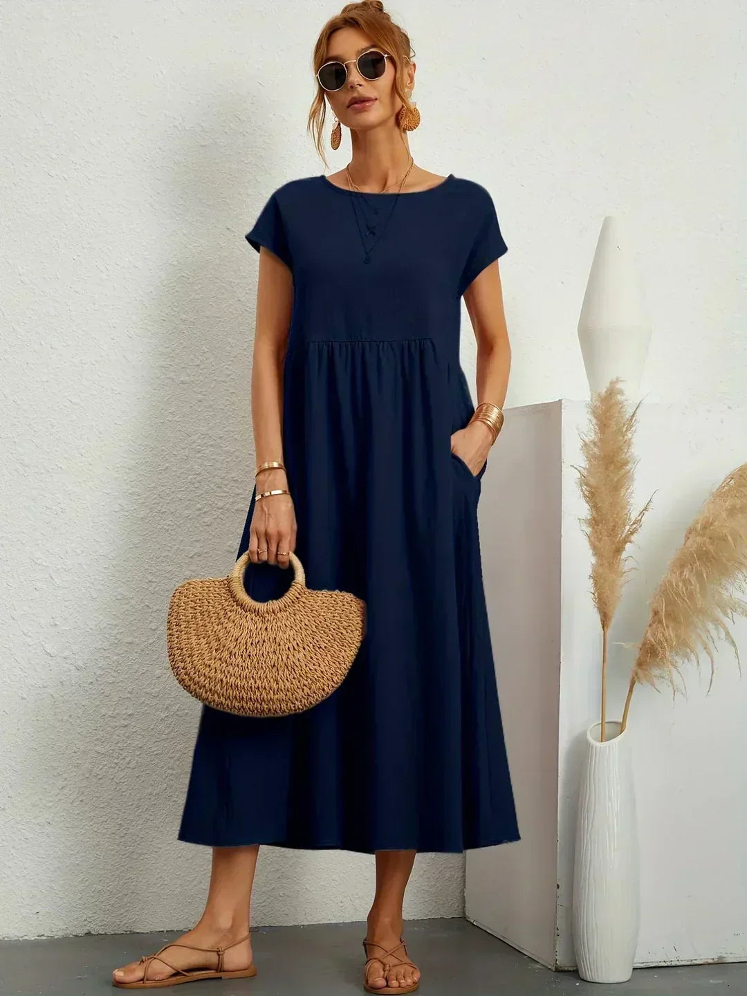 Maya | Breezy White Midi Dress