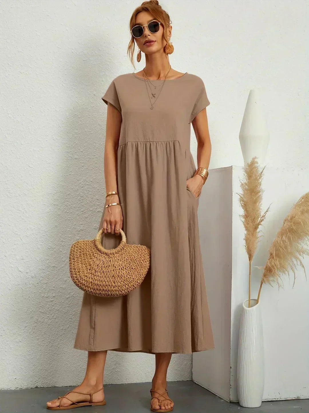 Maya | Breezy White Midi Dress