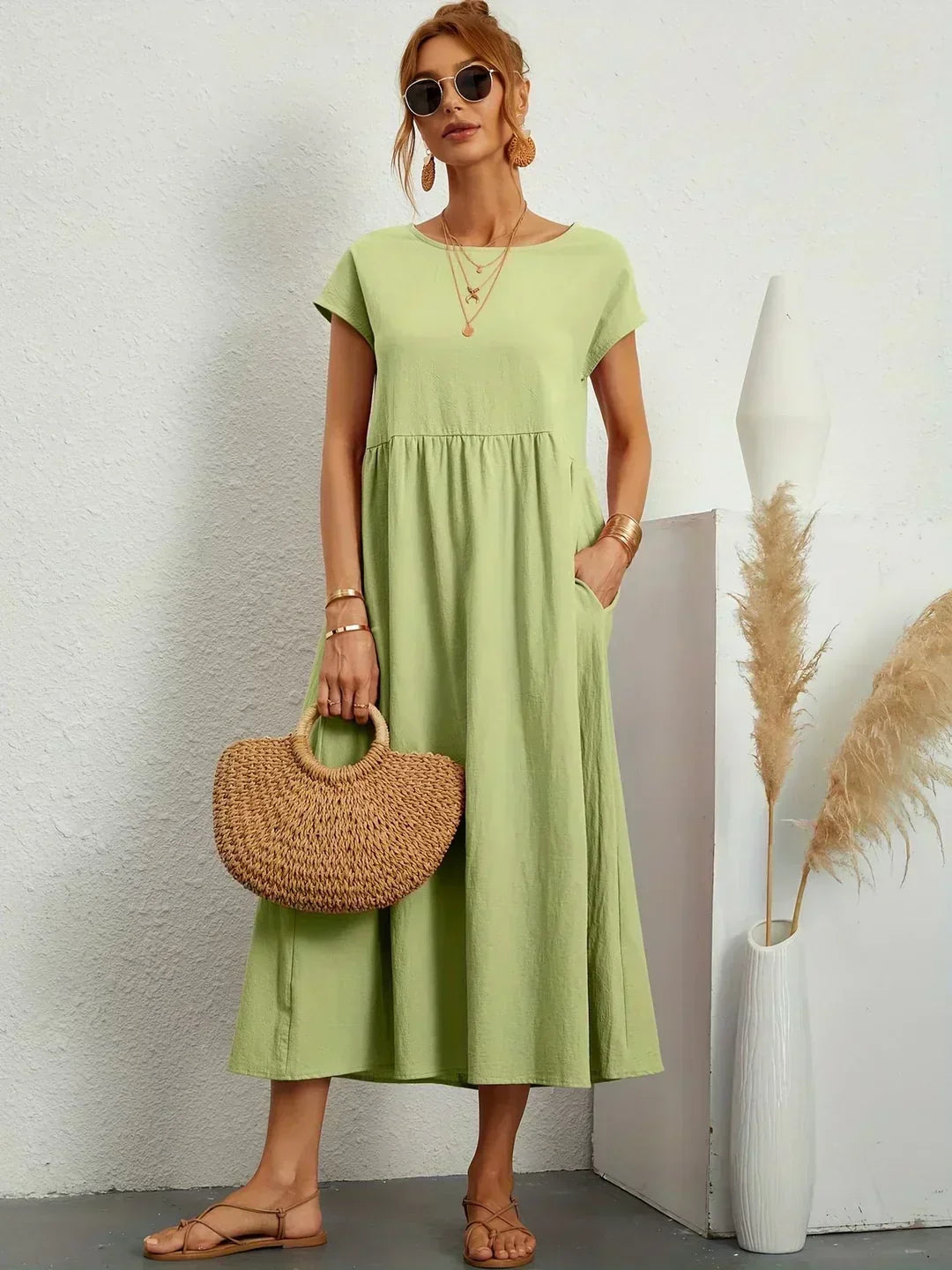 Maya | Breezy White Midi Dress