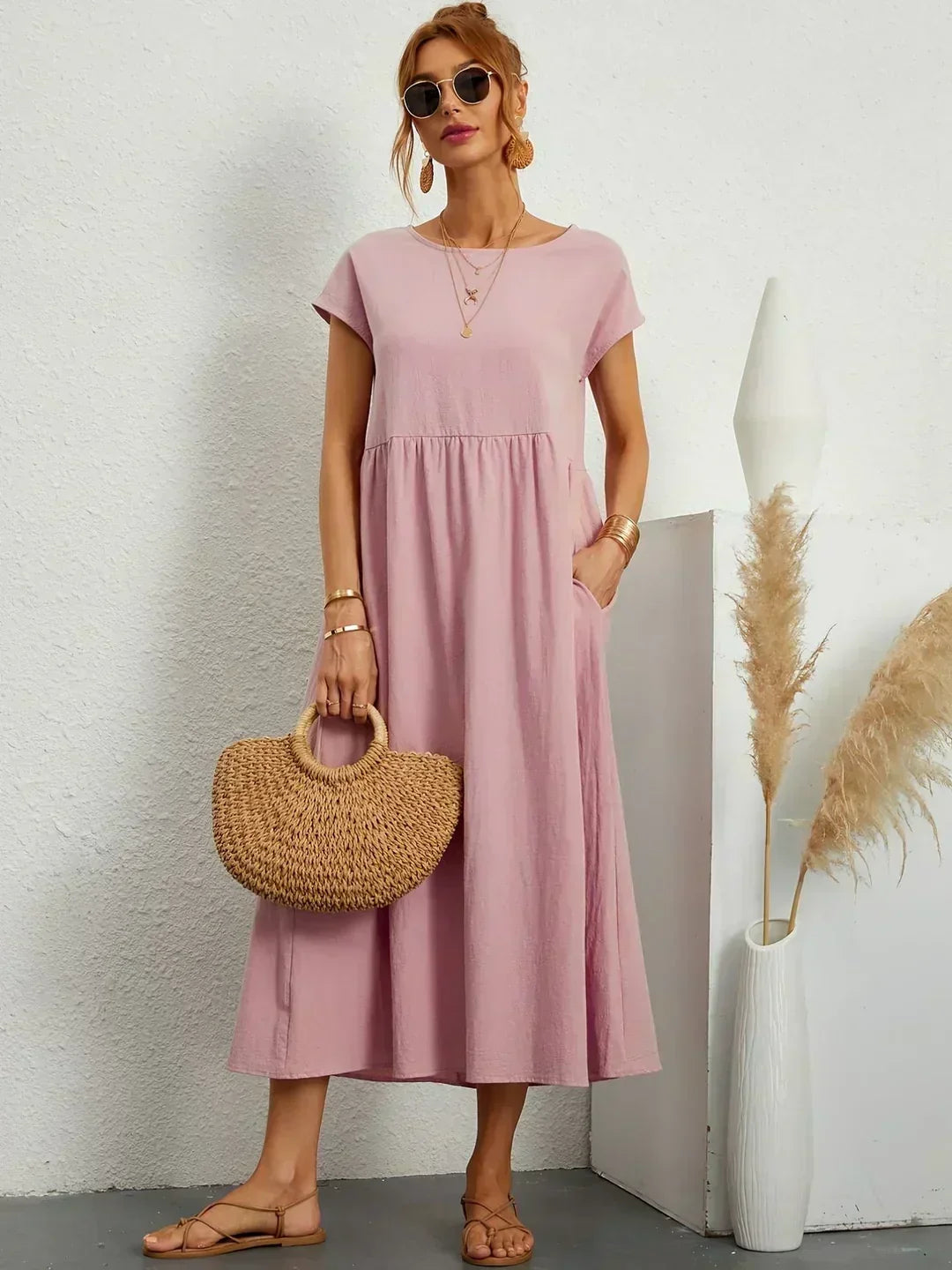 Maya | Breezy White Midi Dress