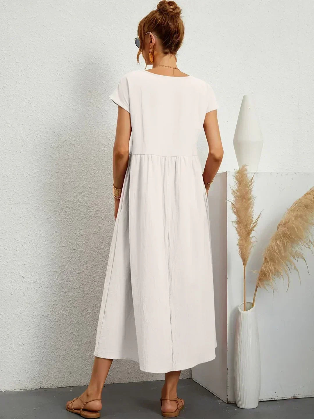 Maya | Breezy White Midi Dress