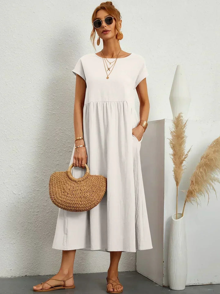 Maya | Breezy White Midi Dress