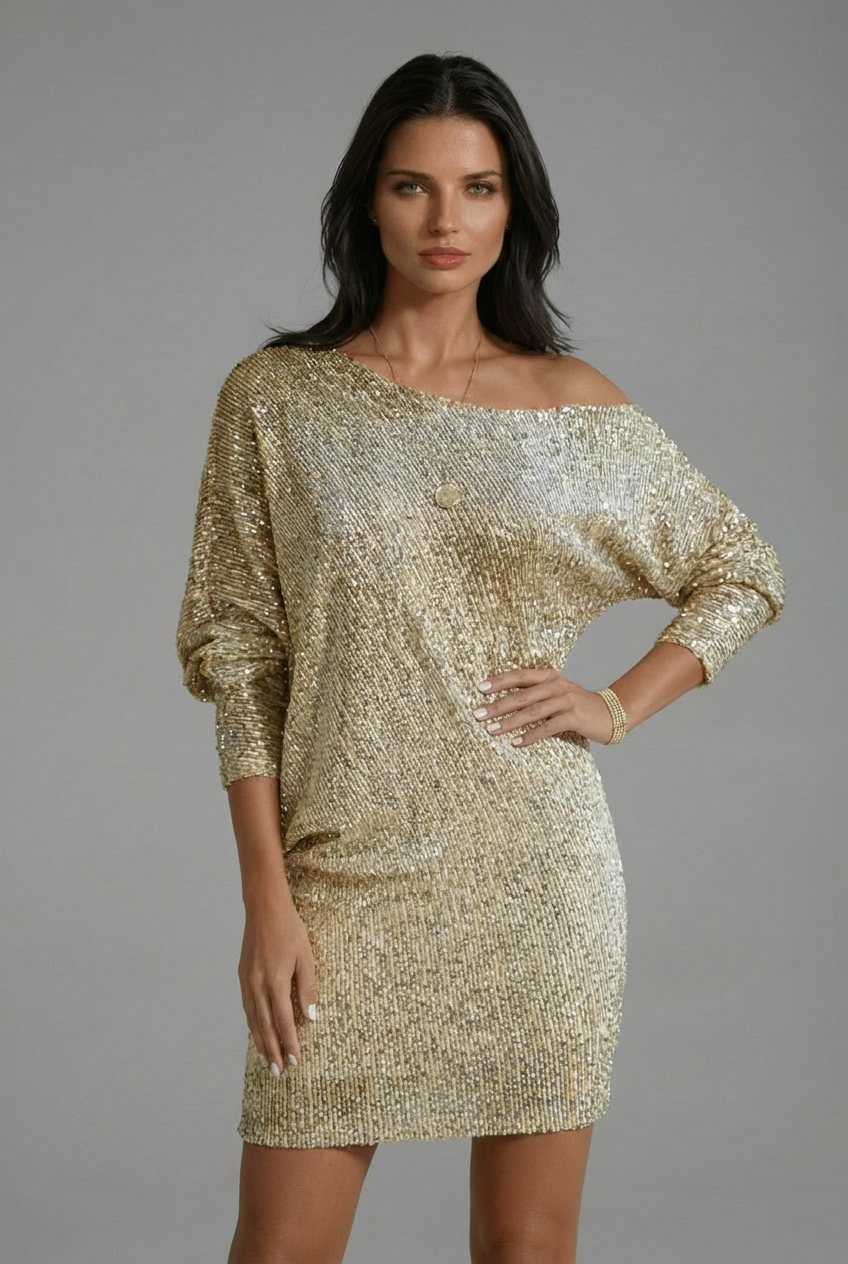 Lada | Mini Dress with Sparkling Cocktail Design