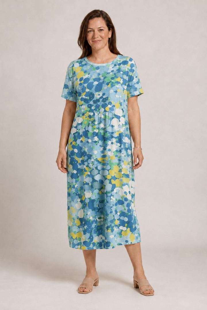 Valéria | Floral Midi Dress with Pockets - Relaxed Fit