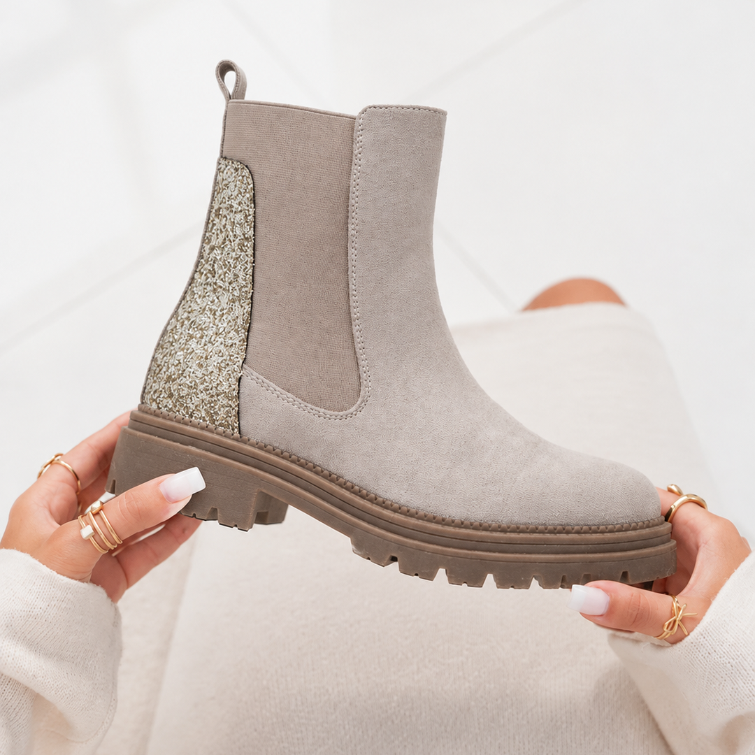 Glossy Chelsea Boots with Side Panels