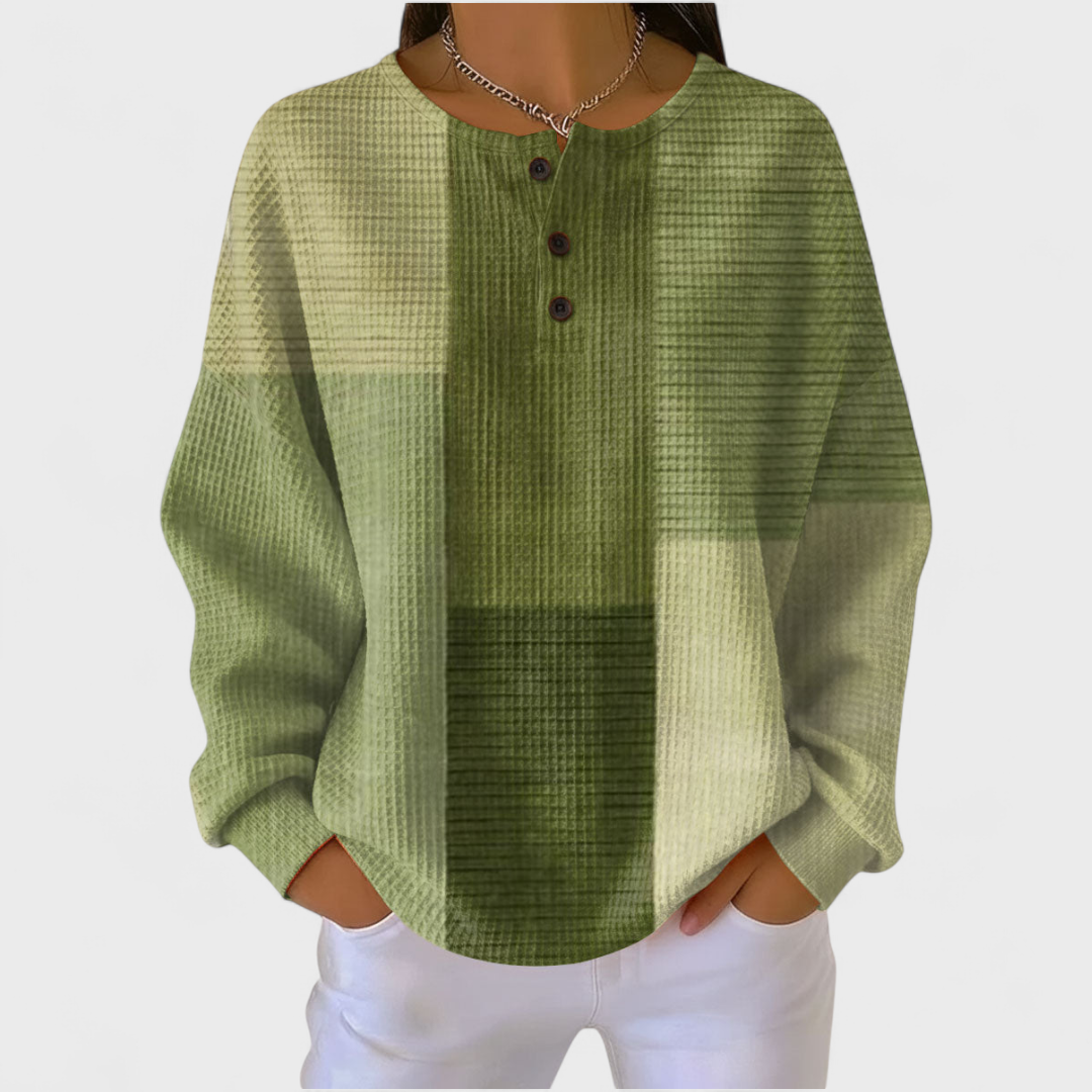 Patterned Green Hoodie for Women